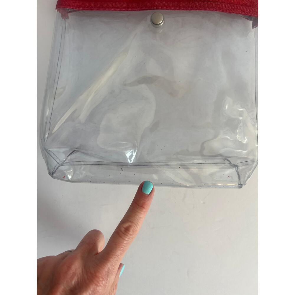 BAGALINNI STADIUM CLEAR POCKET CROSSBODY BAG RED - Picture 8 of 12